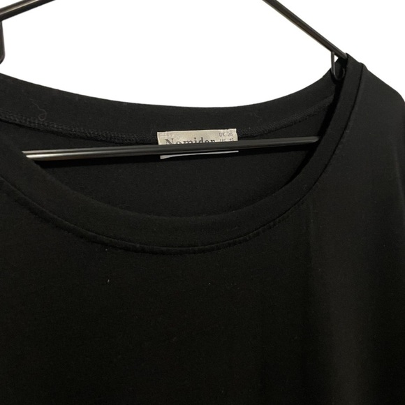 Nemidor Black Slinky Short Sleeve Dress With Pockets Size 16 - Picture 2 of 7